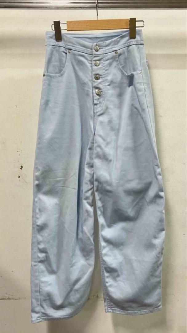 Maison Margiela Wide Denim Pants Button Fly Light Blue MM6