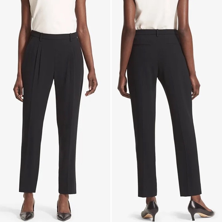 MM LaFleur Nakamura Mid Rise Pleated Trouser Pants Black Size 2
