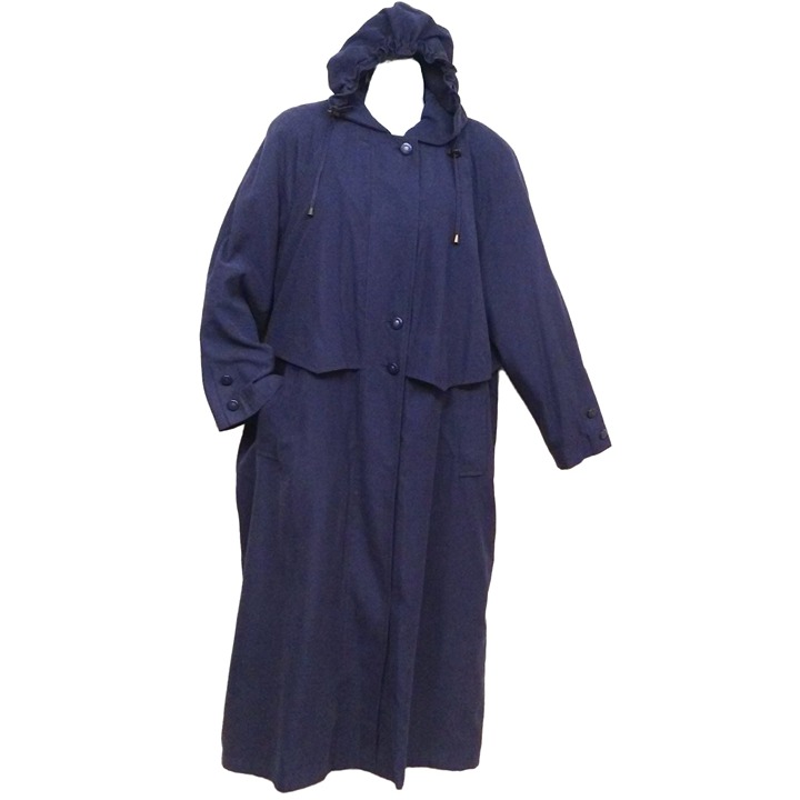 Vintage 80s 90s Gallery OverCoat Winter Trench -L(12) Pockets Hood Zip-On Lining