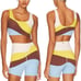 L*Space New Heights Color Block Padded Sports Bra Top & High Rise Bike Shorts XS