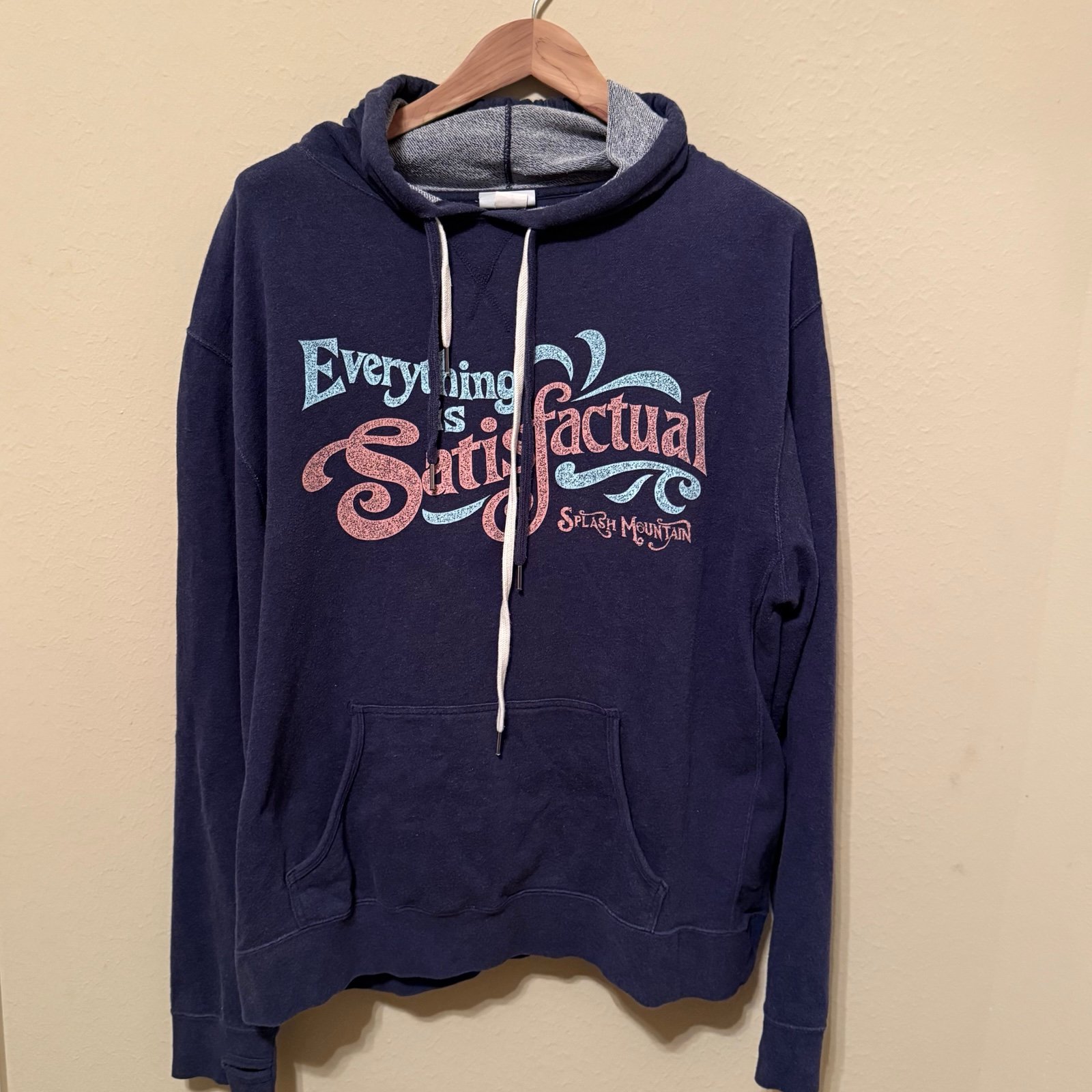Disney Parks Everything is Satisfactual Splash Mountain Navy Sweatshirt Large