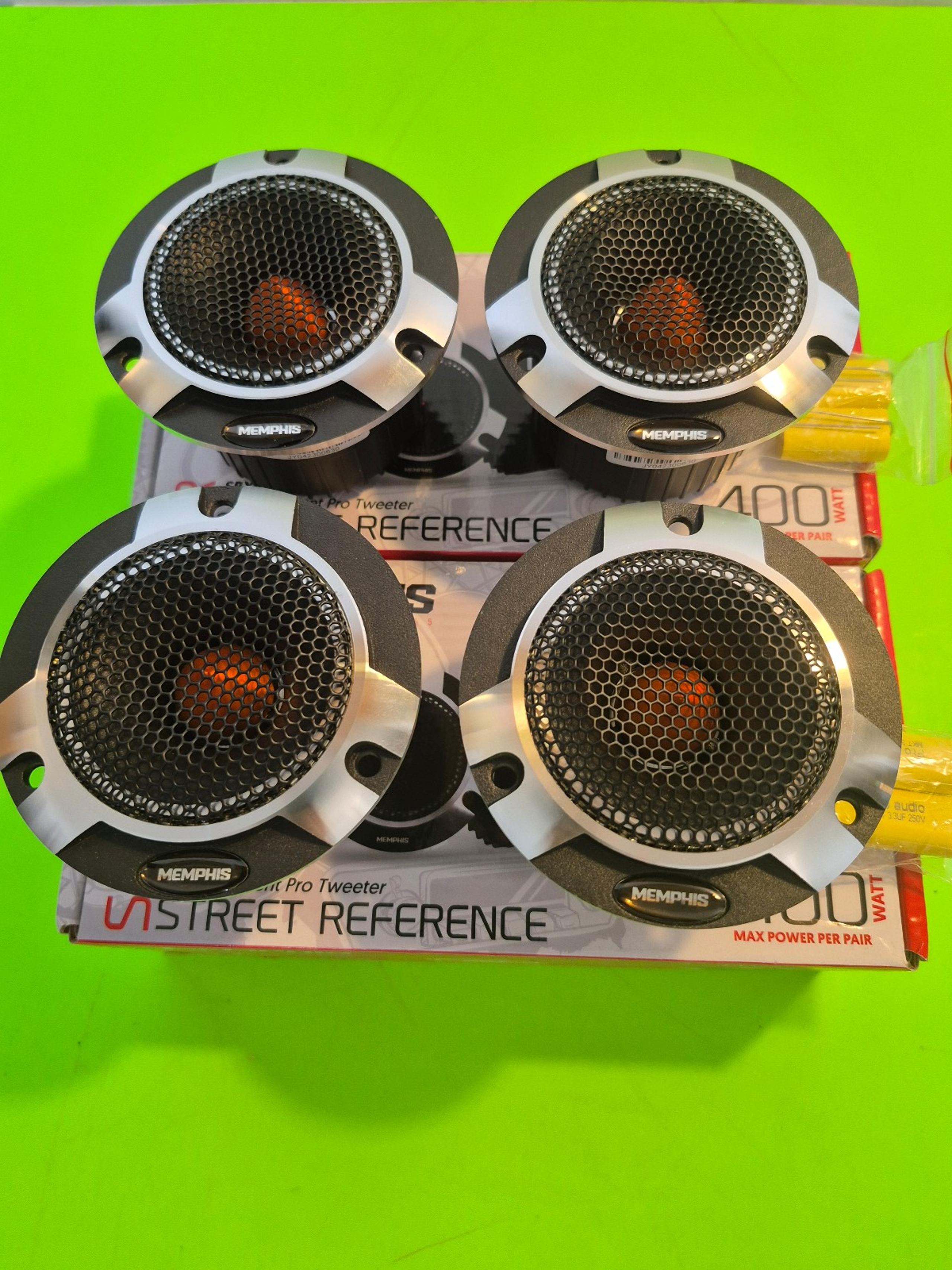 MEMPHIS 2 PAIRS 4 INCH COMPONENT PRO TWEETER 400 WATTS PEAK POWER PER PAIR CAR T