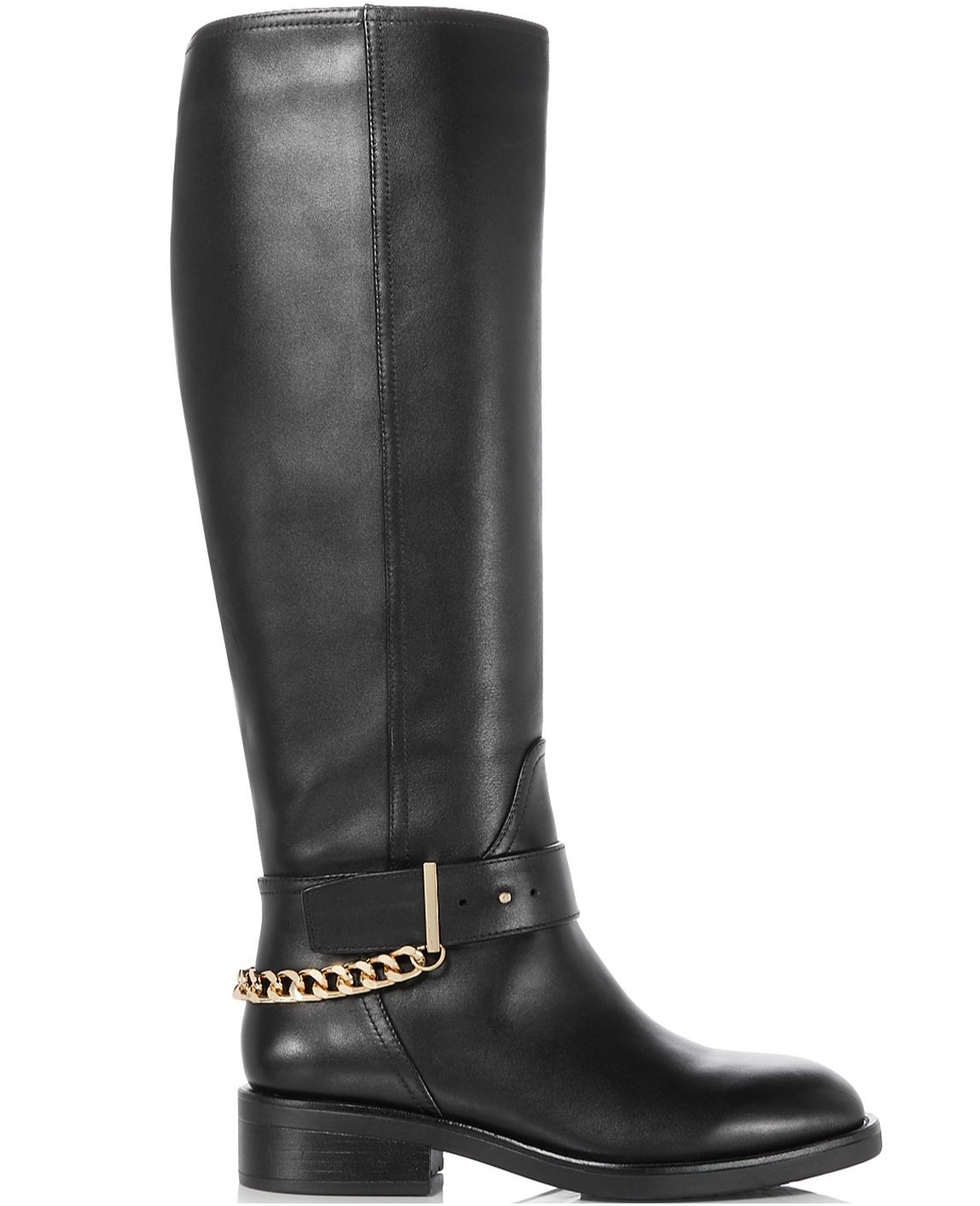 AQUA RILEY Leather Round Toe Boots Women's Size US 7 Black