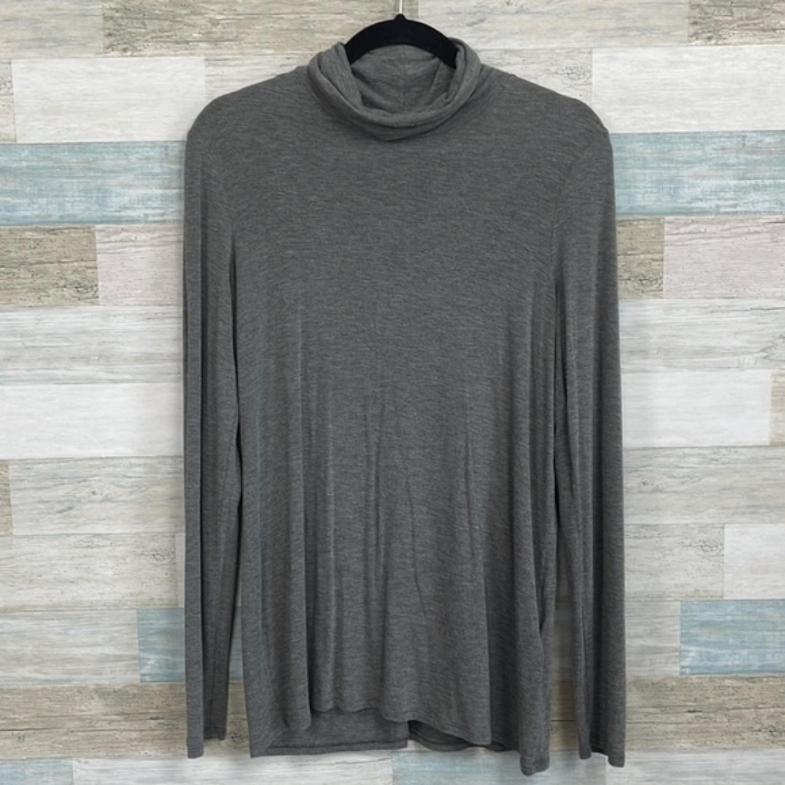 BANANA REPUBLIC Soft Stretchy Turtleneck Top Gray Womens Medium