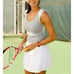 Athleta Bob & Weave Tennis Dress S White Gray Back Zip Pocket Athleisure