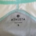 Athleta Bob & Weave Tennis Dress S White Gray Back Zip Pocket Athleisure