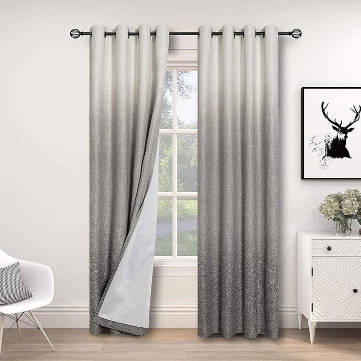 Central Park Ombre Full Blackout Room Darkening Window Curtains for Bedroom Drap