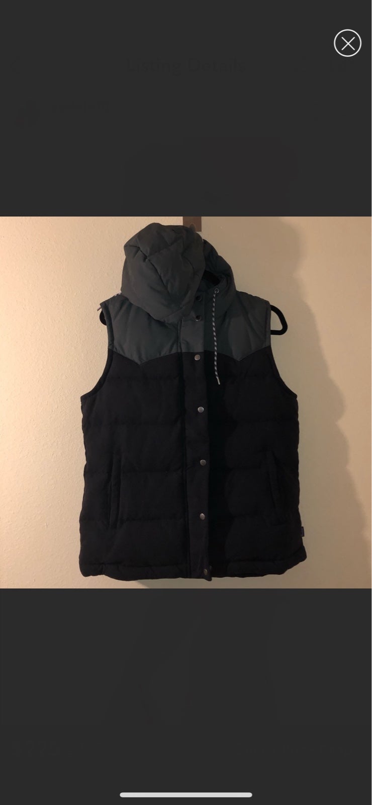 Patagonia black bivy down vest