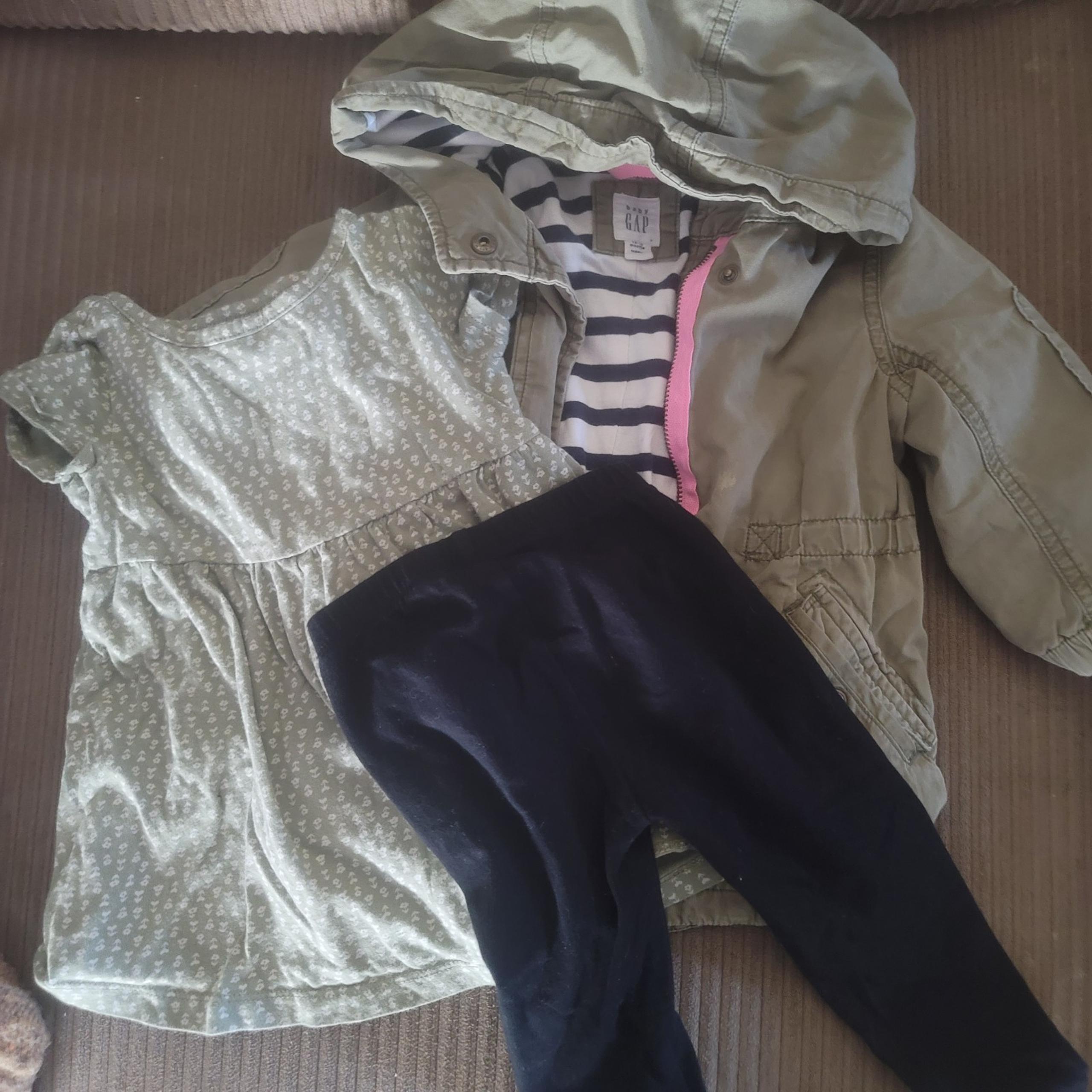 Toddler Sz 12m green floral dress green jacket  and black pants bundle outfit
