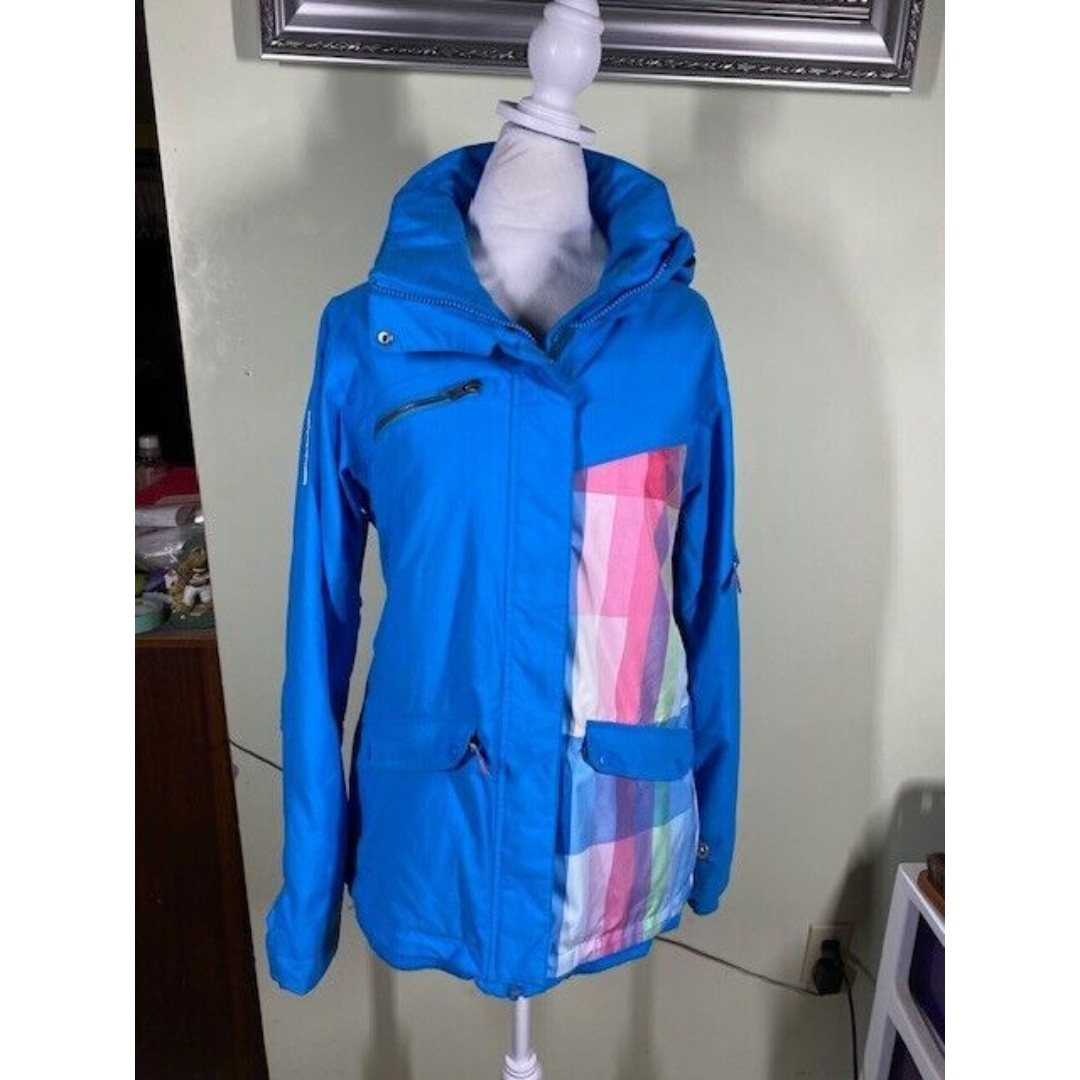 ROXY Womens Sz M 10K Slim Fit Multi-Color Hooded Ski Snowboard Jacket