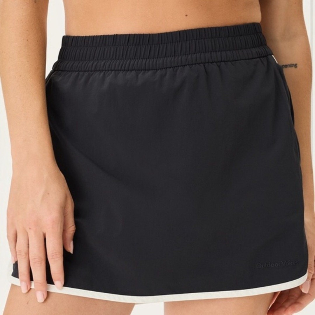 NWT Outdoor Voices Lightspeed Temp 3 Skort, Black/White, Size M
