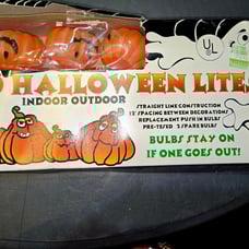 Vintage Pumpkin Jack o latern Blinking Blow Mold Lights - Halloween
