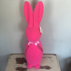 Extra Large 27” Flocked Pink Easter Bunny!