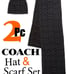 Coach Signature Monogram Unisex Hat & Scarf Set - Charcoal