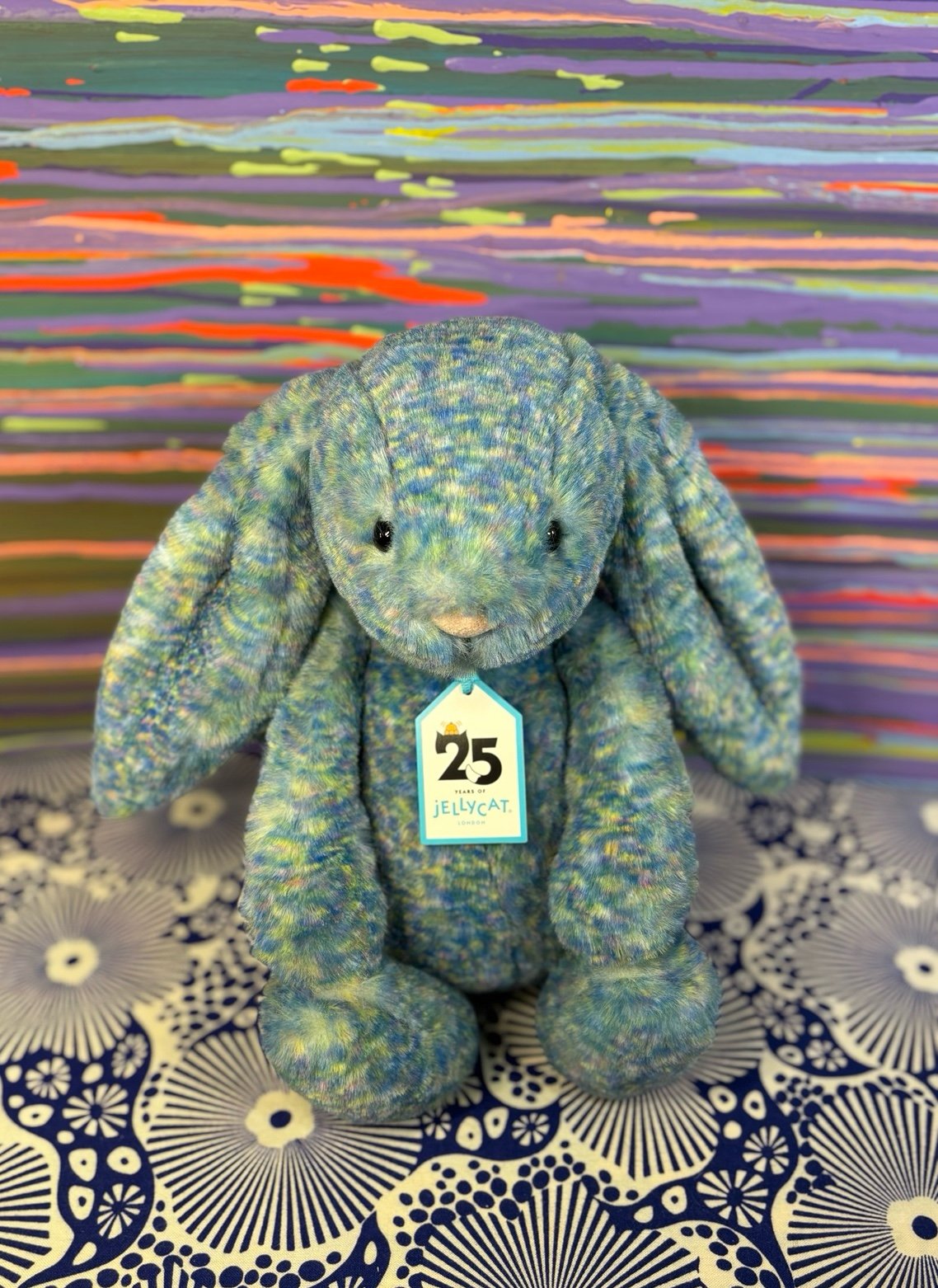 NWT Jellycat BASHFUL LUXE BUNNY AZURE (MEDIUM) LIMITED! SO SWEET! FAST SHIPPING!