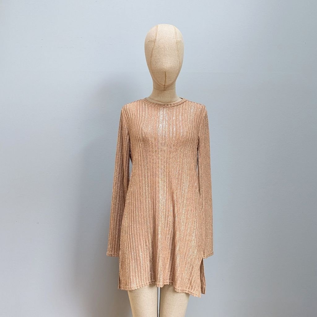 Johnny Was Midnight Tunic Gold Knit Top -Small