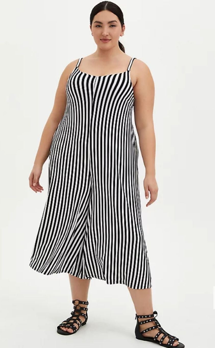 SUPER SOFT BLACK & WHITE STRIPE CULOTTE