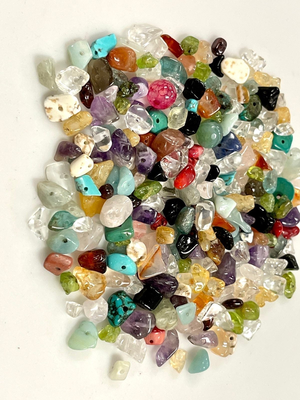 2000 Carats Of Natural Gemstone Chips Beads For DIY Jewelry Making Findings