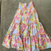 J Marie Ava Marie smocked Floral Print convertible tiered skirt dress SZ L