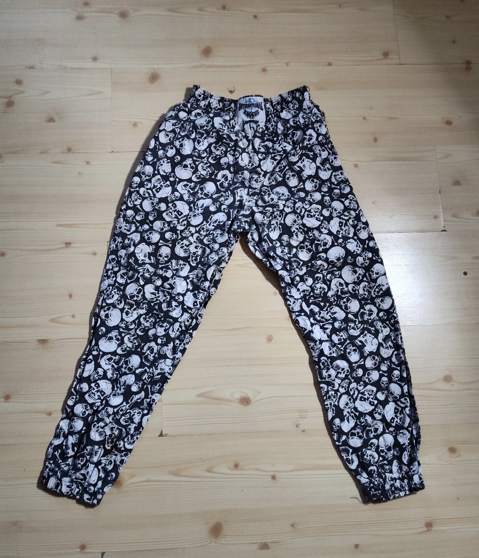 VTG 80s International Baggyz Skull Print Parachute Pants Rare Print Size Small