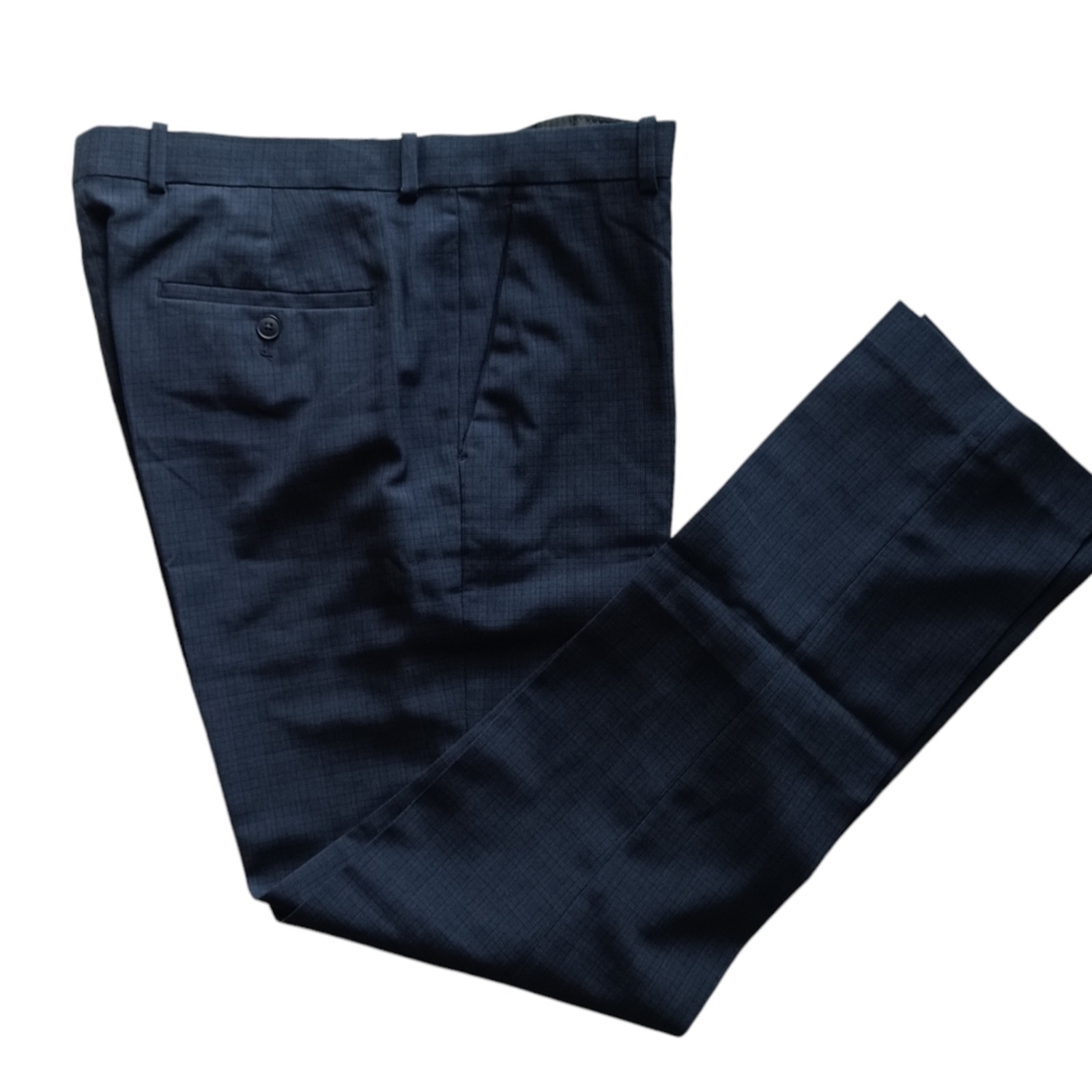 Perry Ellis Portfolio Mens Dress Pants Slim Fit 33x 32 Blue