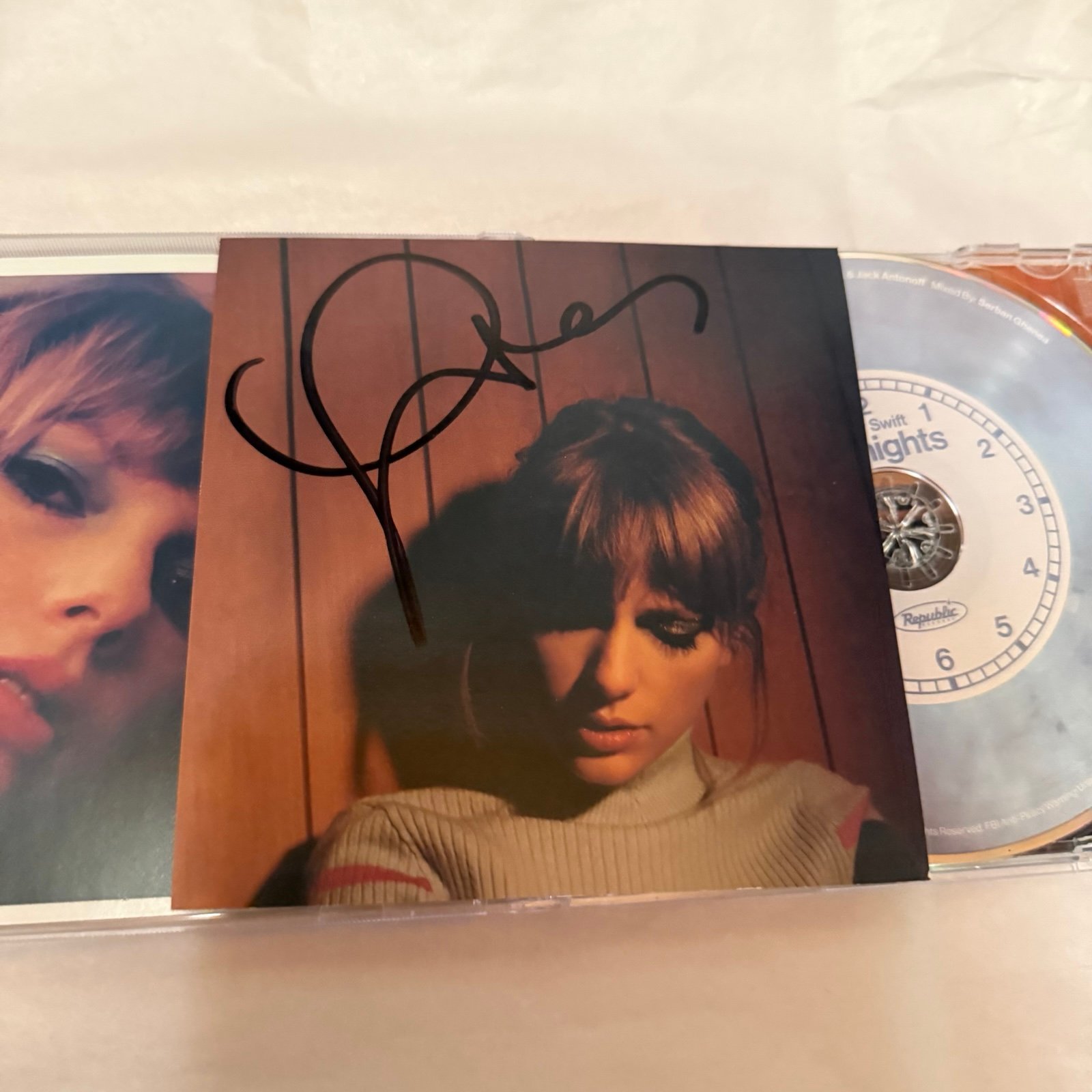 SIGNED Taylor Swift Midnights Moonstone CD - RARE LONG SIGNATURE