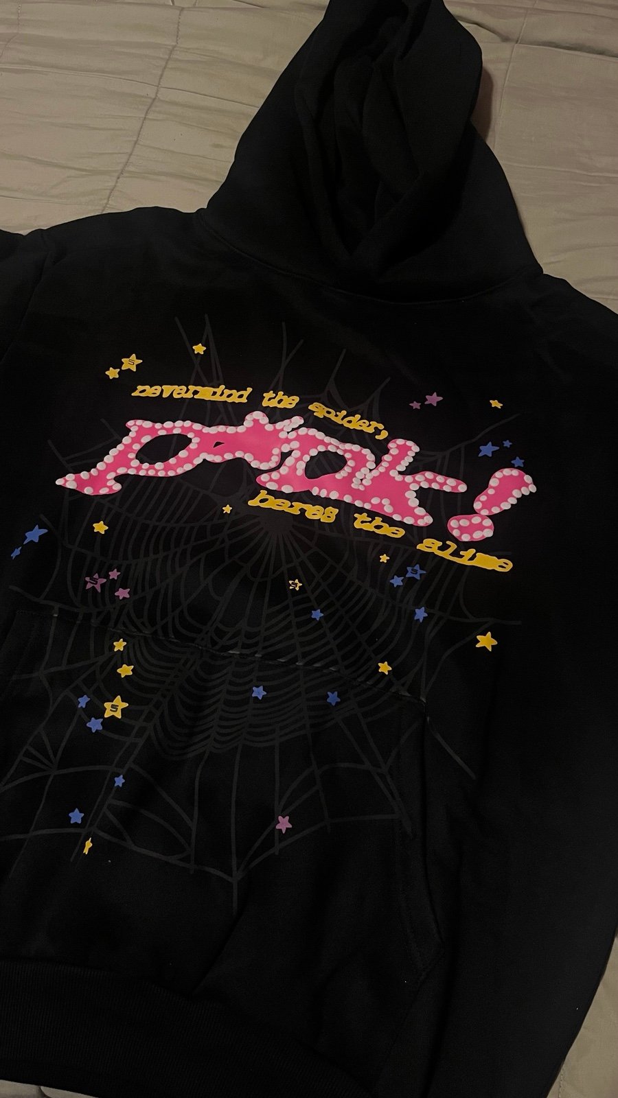 Sp5der P*nk Hoodie Black size medium