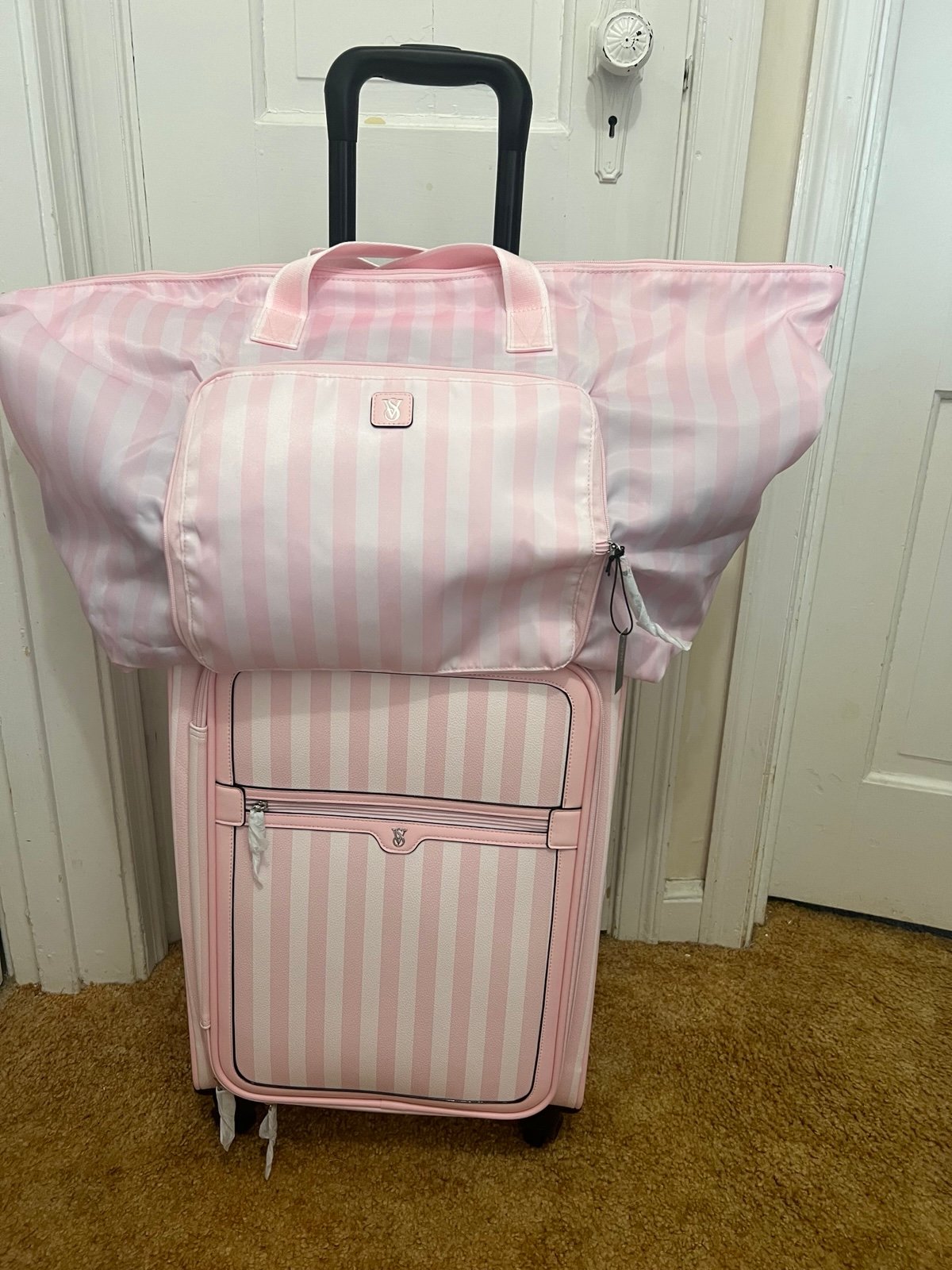 Victoria Secret Luggage and Packable Tote Bag Bundle