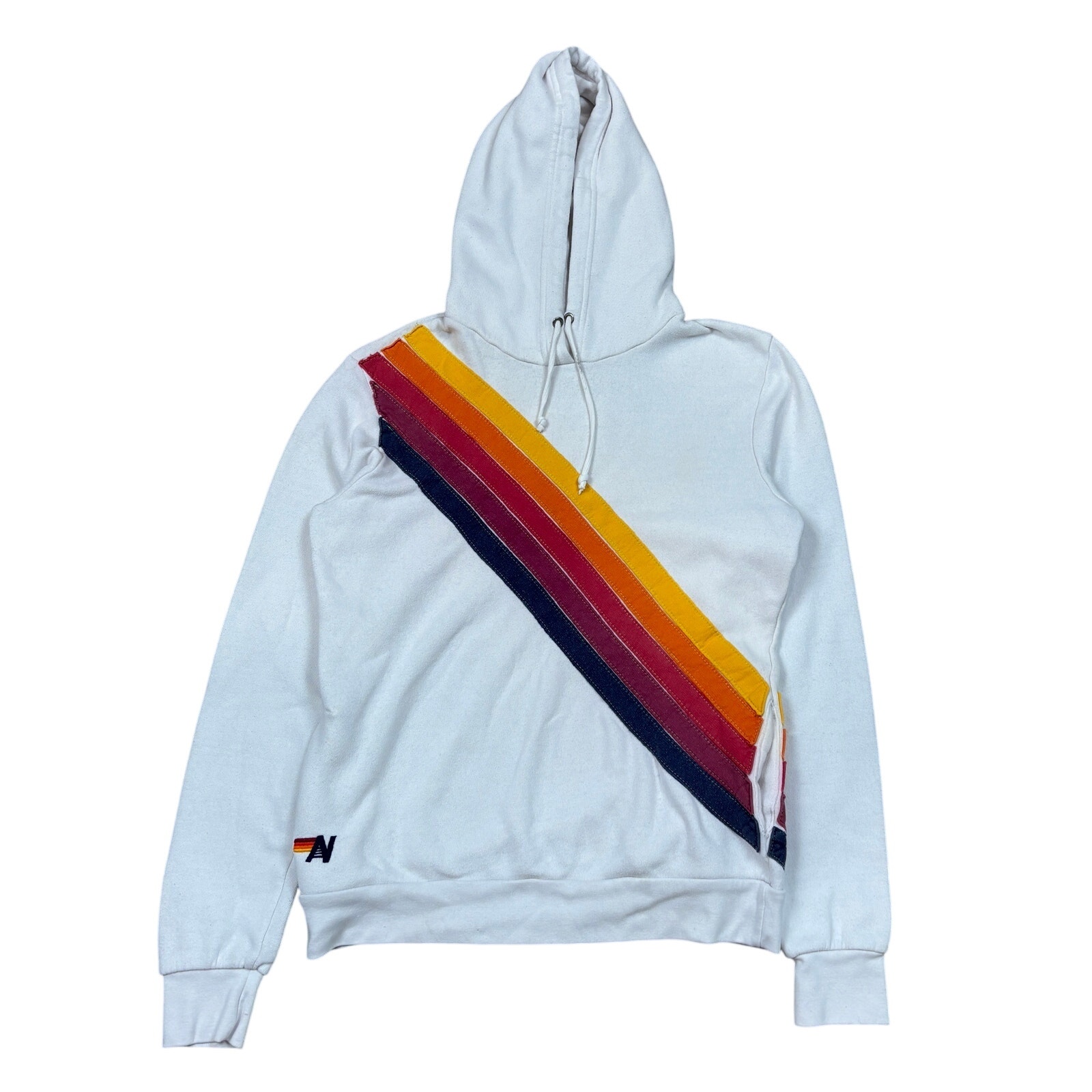 Aviator Nation Cross 5 Stripe Hoodie Pullover Women's Medium Loungewear