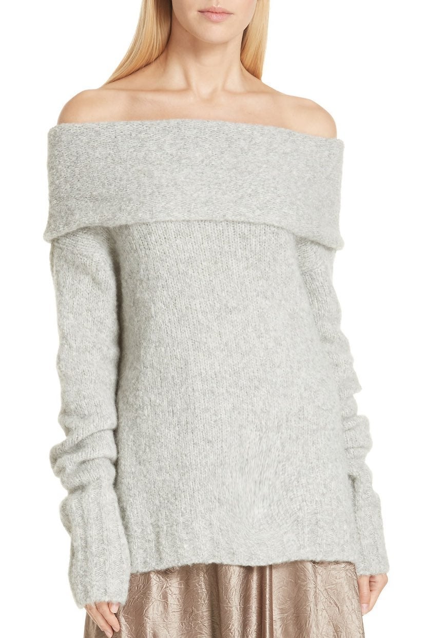 Vince Off-the-Shoulder Alpaca Sweater