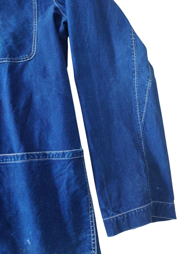 50s style indigo china cotton coverall