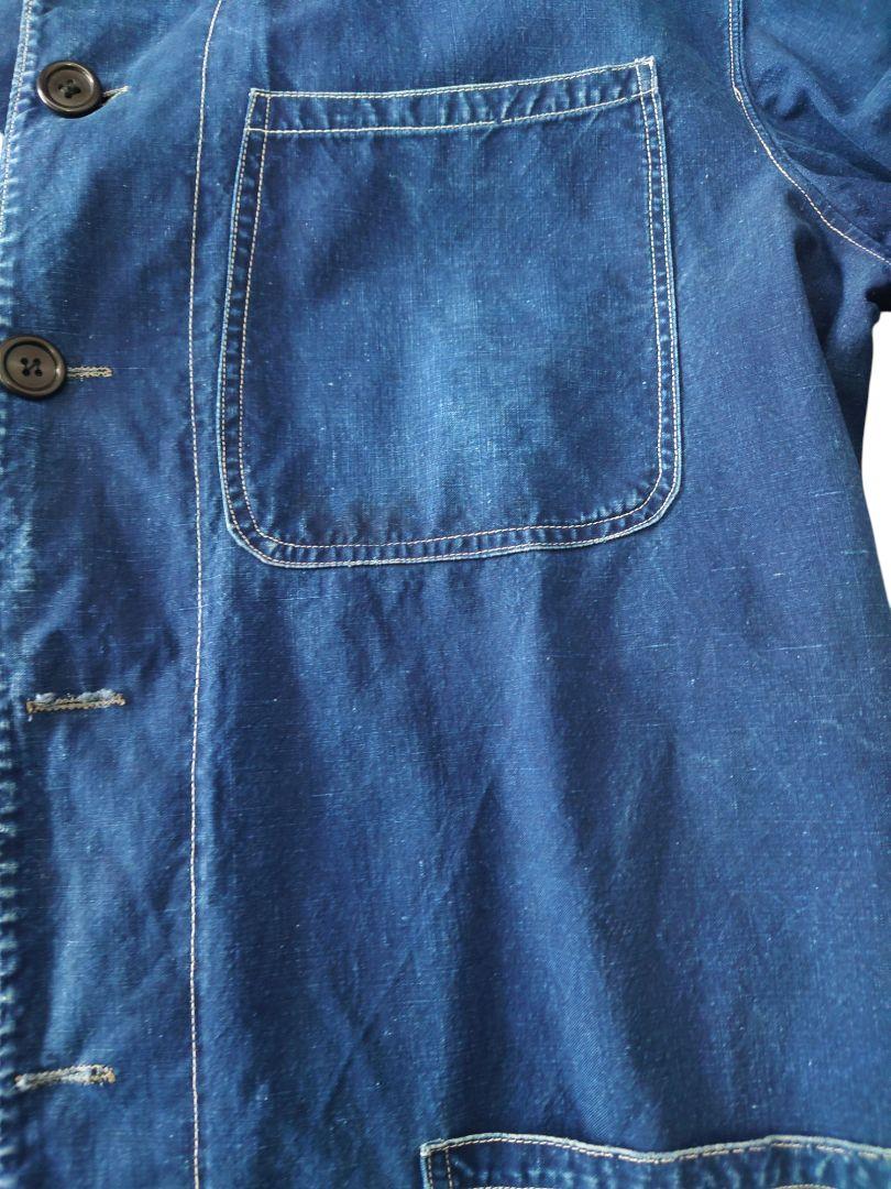 50s style indigo china cotton coverall