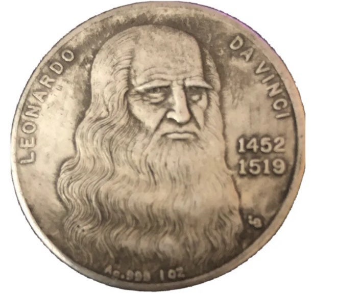 RARE Italian Artist Renaissance Italy LEONARDO DA VINCI AVIATION Medal