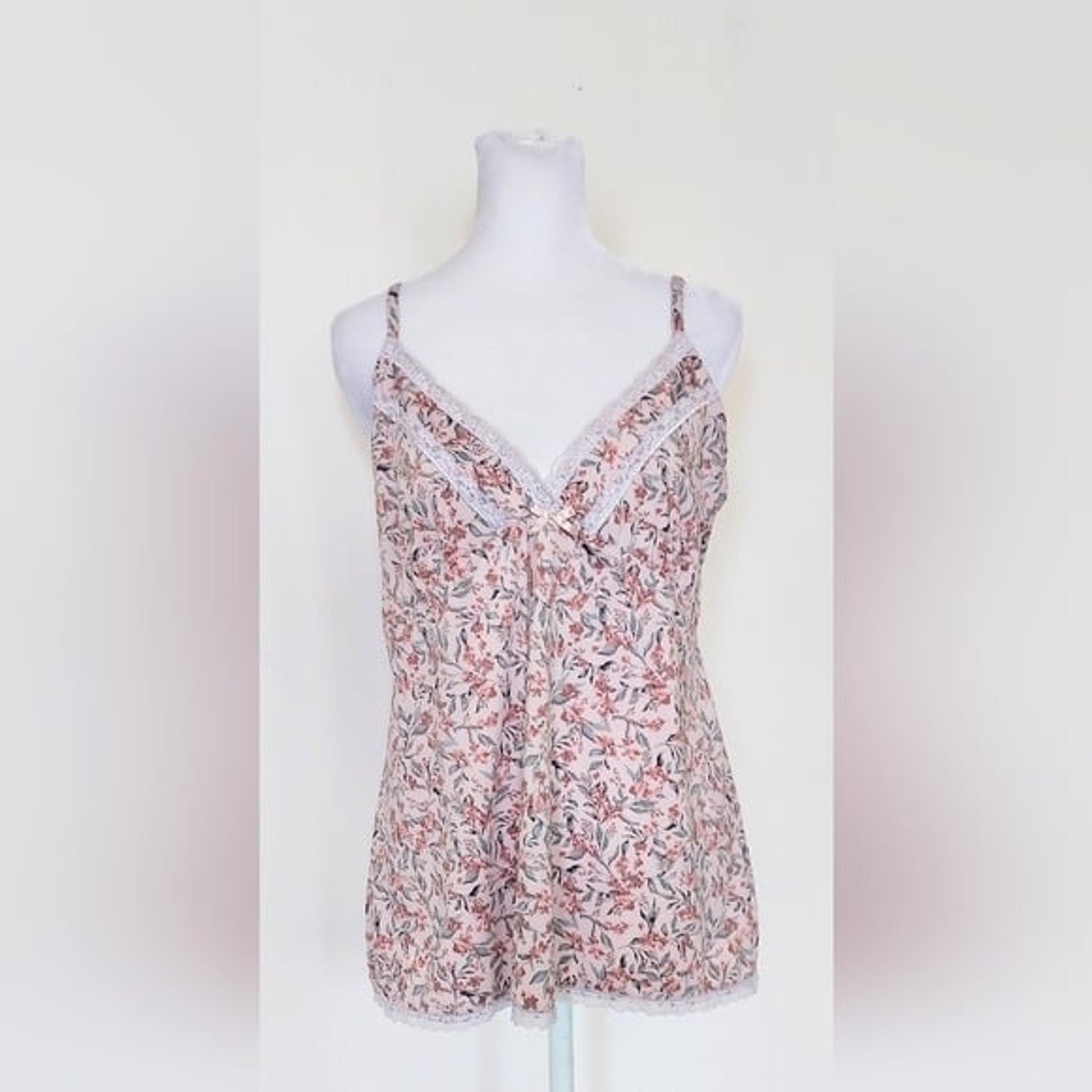 Marilyn Monroe Cami Women XL Pink Floral Lace Babydoll Camisole
