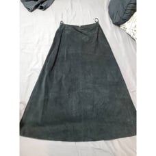 Long Black Soft Leather Skirt