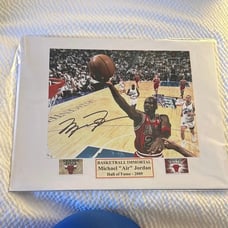 Michael Jordan Autographed Basketball Immortal Print