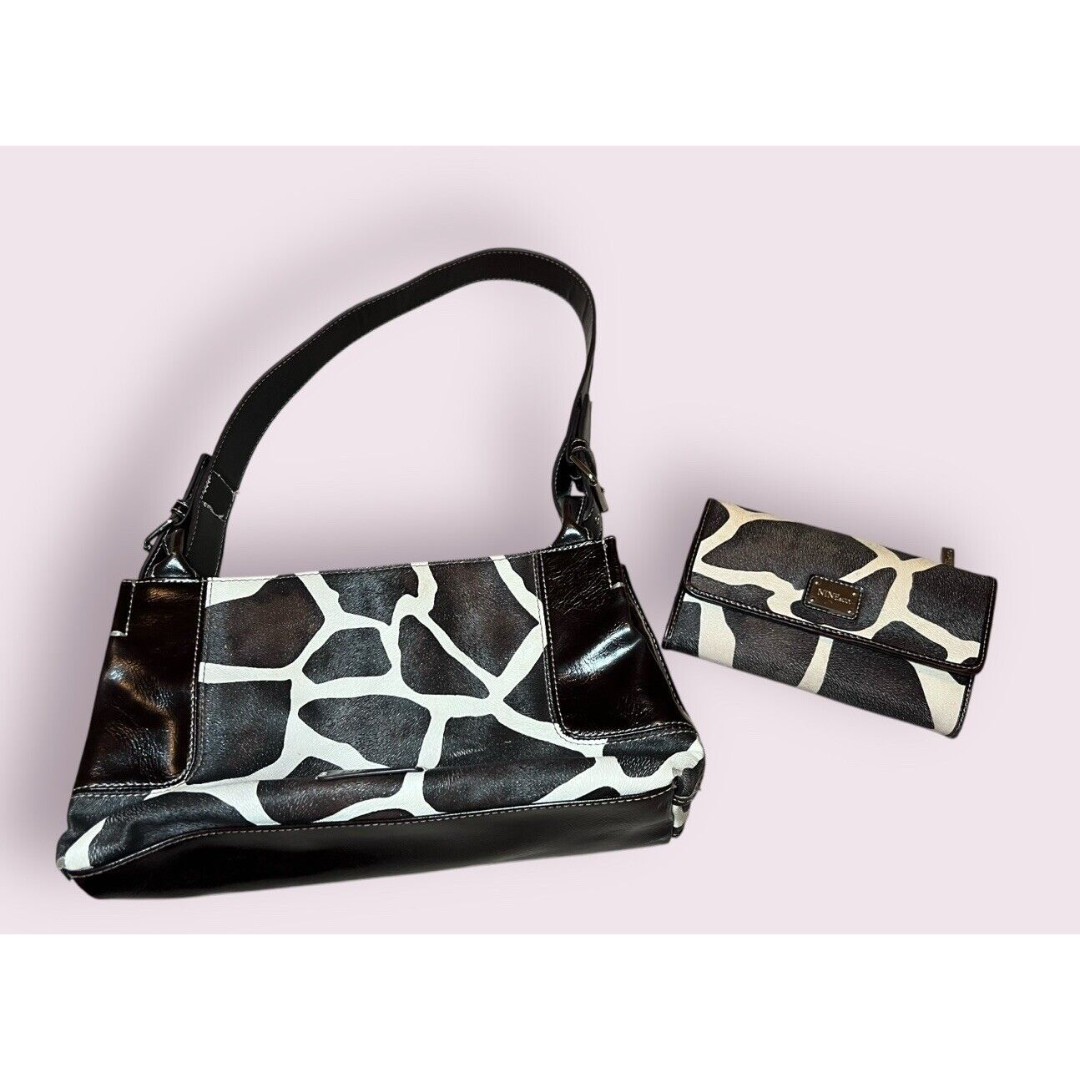 Nine & Co. Giraffe Print Satchel Faux Leather Handbag With Wallet