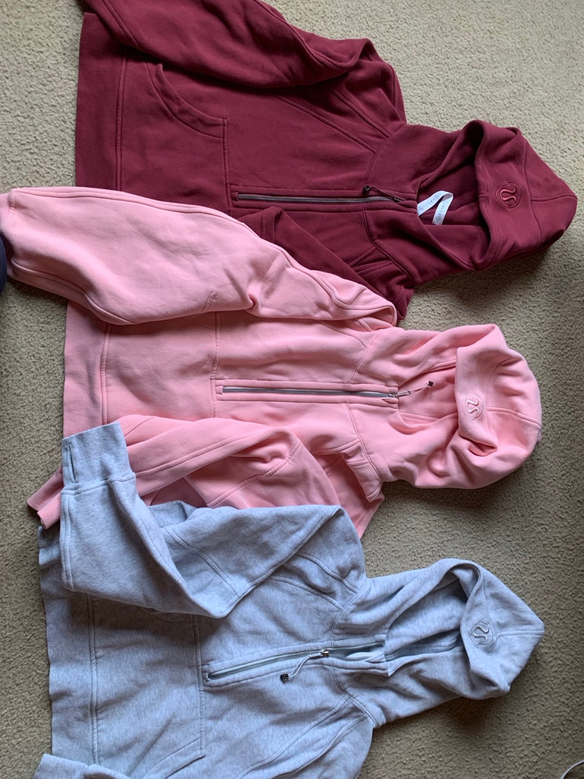 3 XS/S scuba crop hoodies