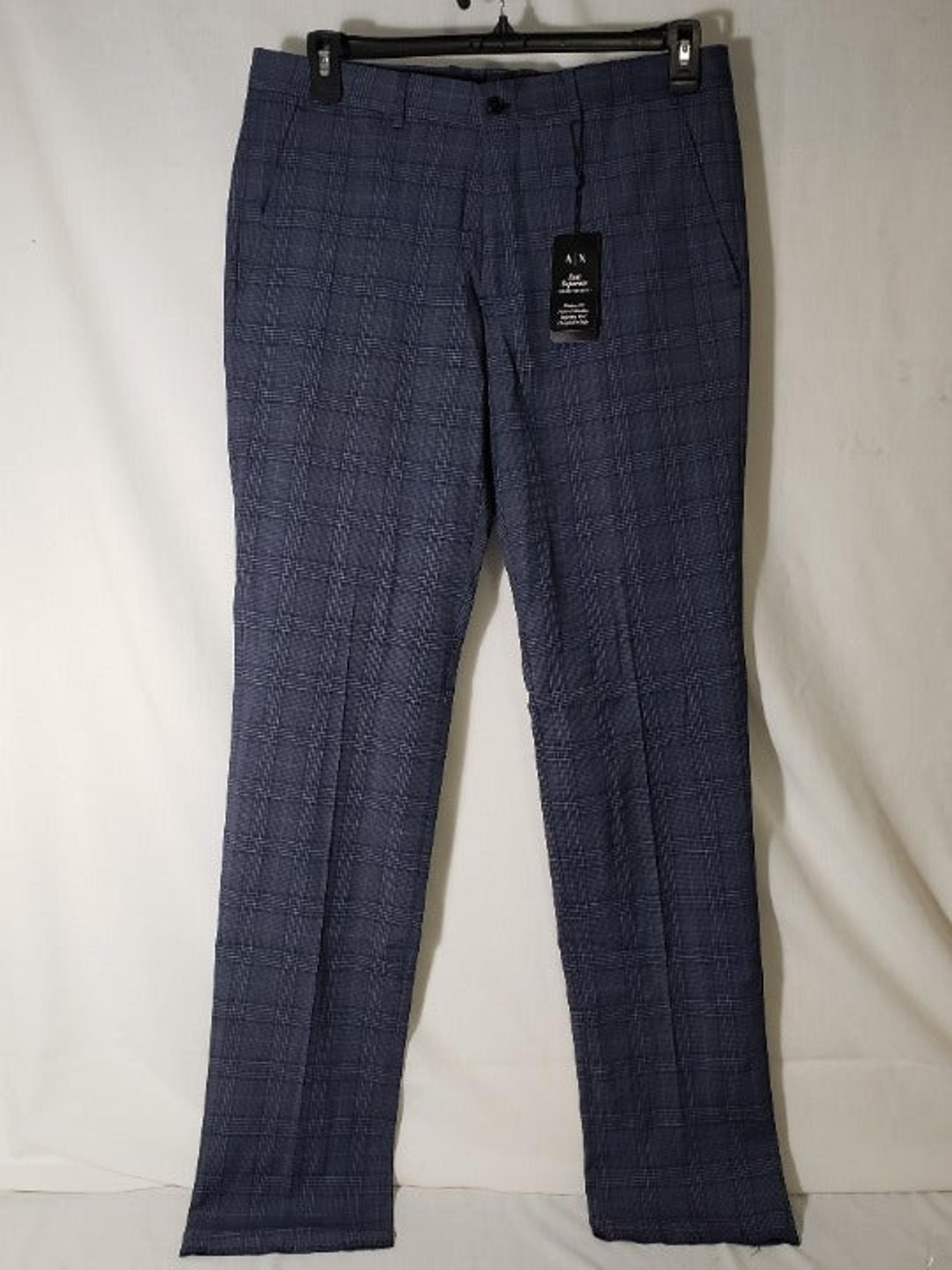 Armani Exchange Men's 36 R Dress Pants, Blue, Suit Separates Trouser