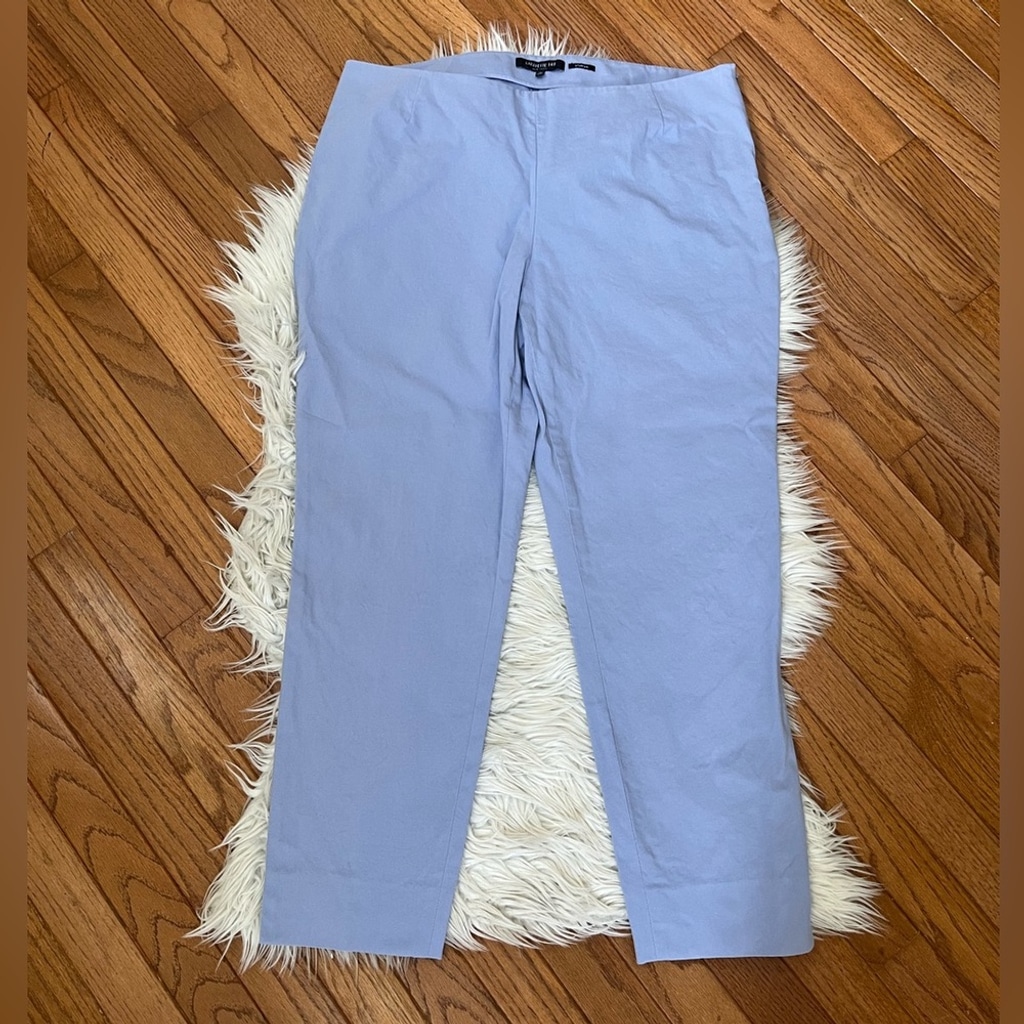 {Lafayette 148} Stanton Side Zipper Ankle Trouser in Periwinkle - Womens 14