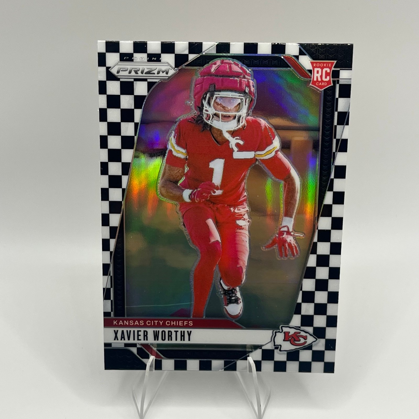 2024 Panini Prizm XAVIER WORTHY Checkerboard Black & White RC SSP Chiefs
