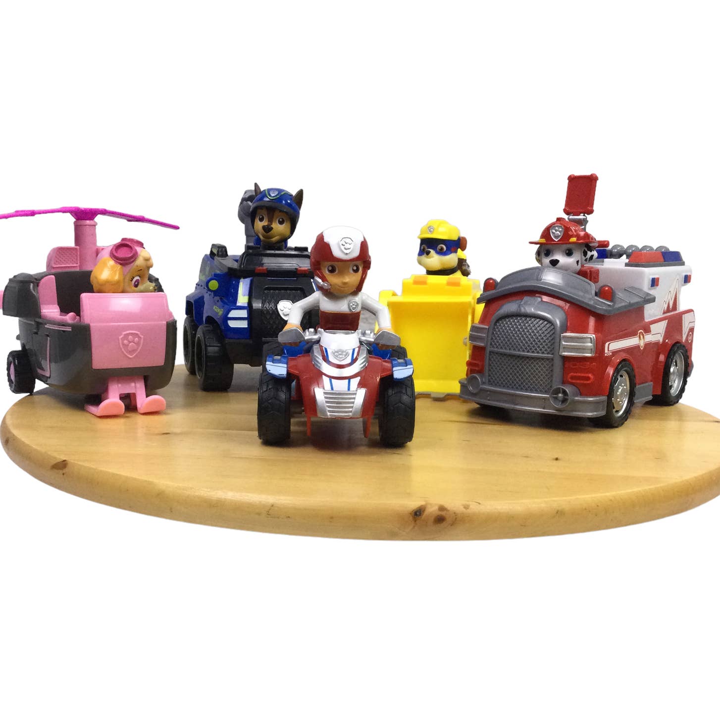 Paw Patrol Marshall Ryder Rubble Skye Chase Figures and Vehicle Bundle