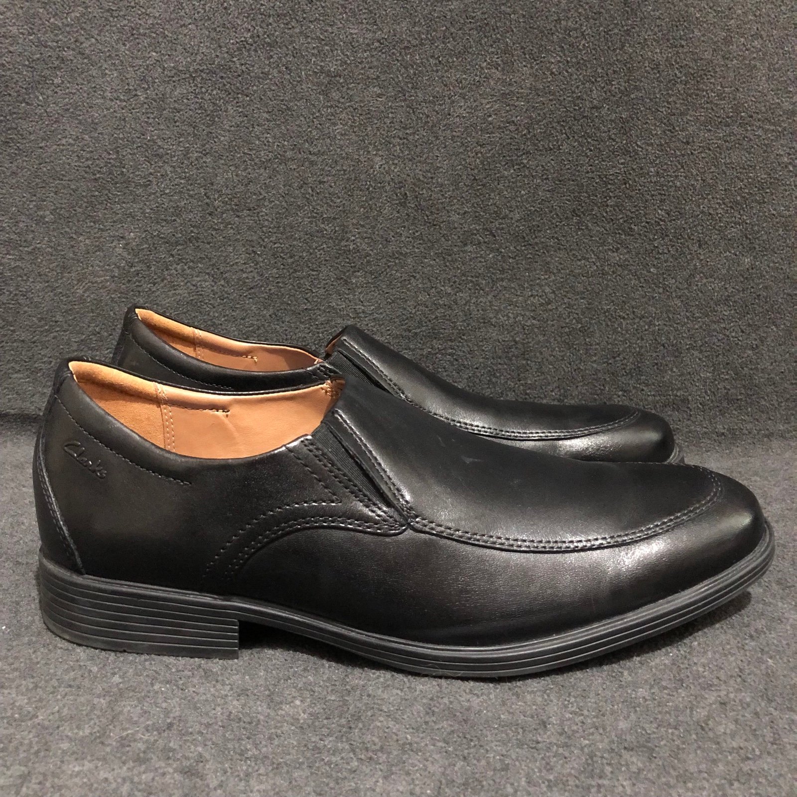 Clarks Collection Leather Loafers Shoes Mens Size 9 US Black Slip On Comfort