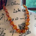 Vtg Amber Lucite beaded necklace 24”