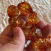 Vtg Amber Lucite beaded necklace 24”