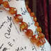 Vtg Amber Lucite beaded necklace 24”