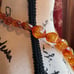 Vtg Amber Lucite beaded necklace 24”
