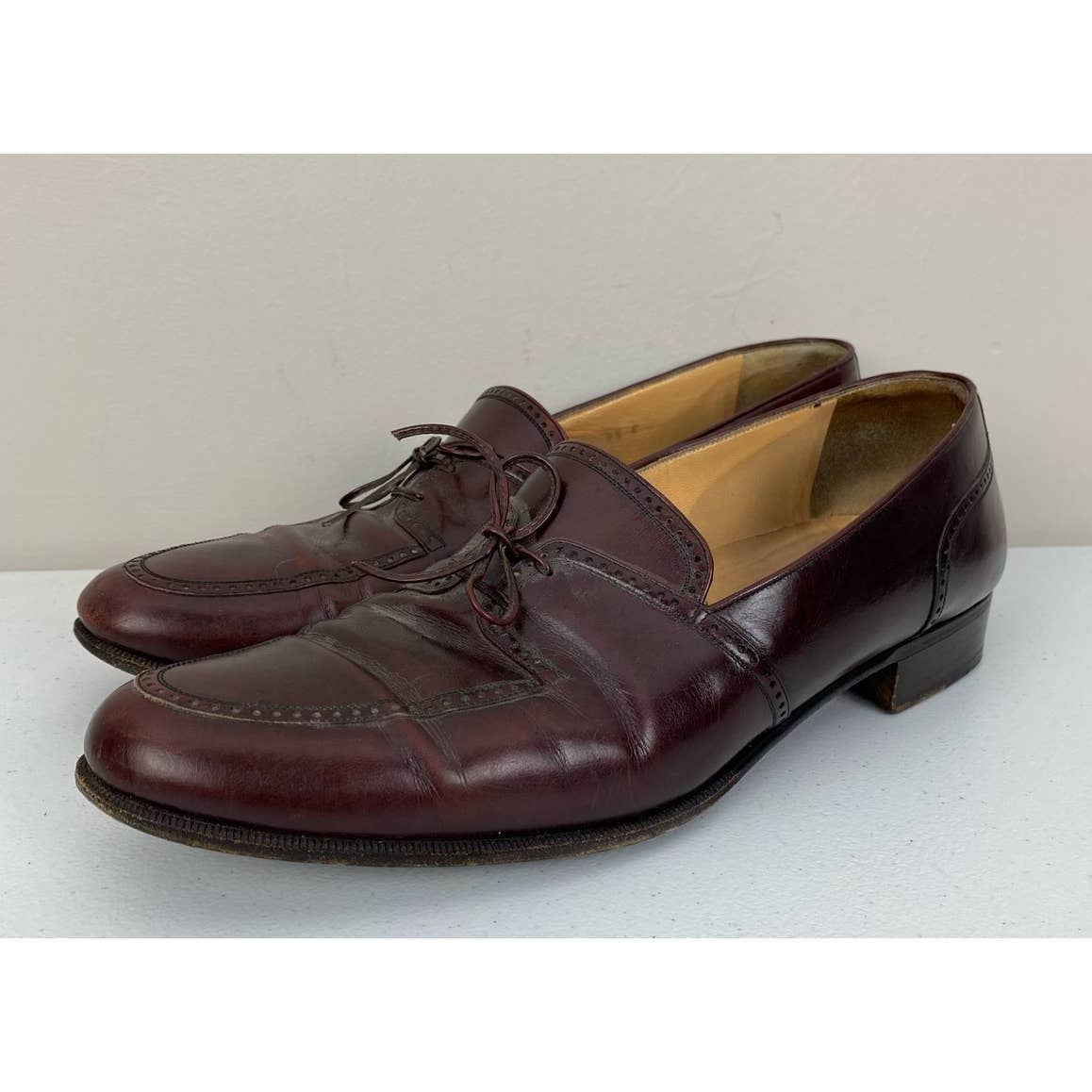 VTG Women Cole Haan Italy leather oxford wingtip slip-on dress shoes loafers 9.5