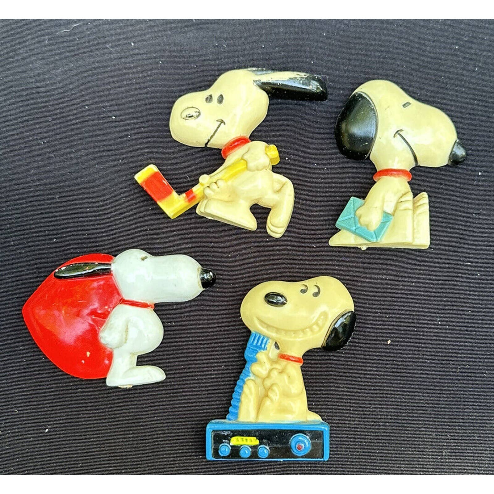 Rare Snoopy Fridge Magnets 1960 United Feature Syndicate Hong Kong -6A