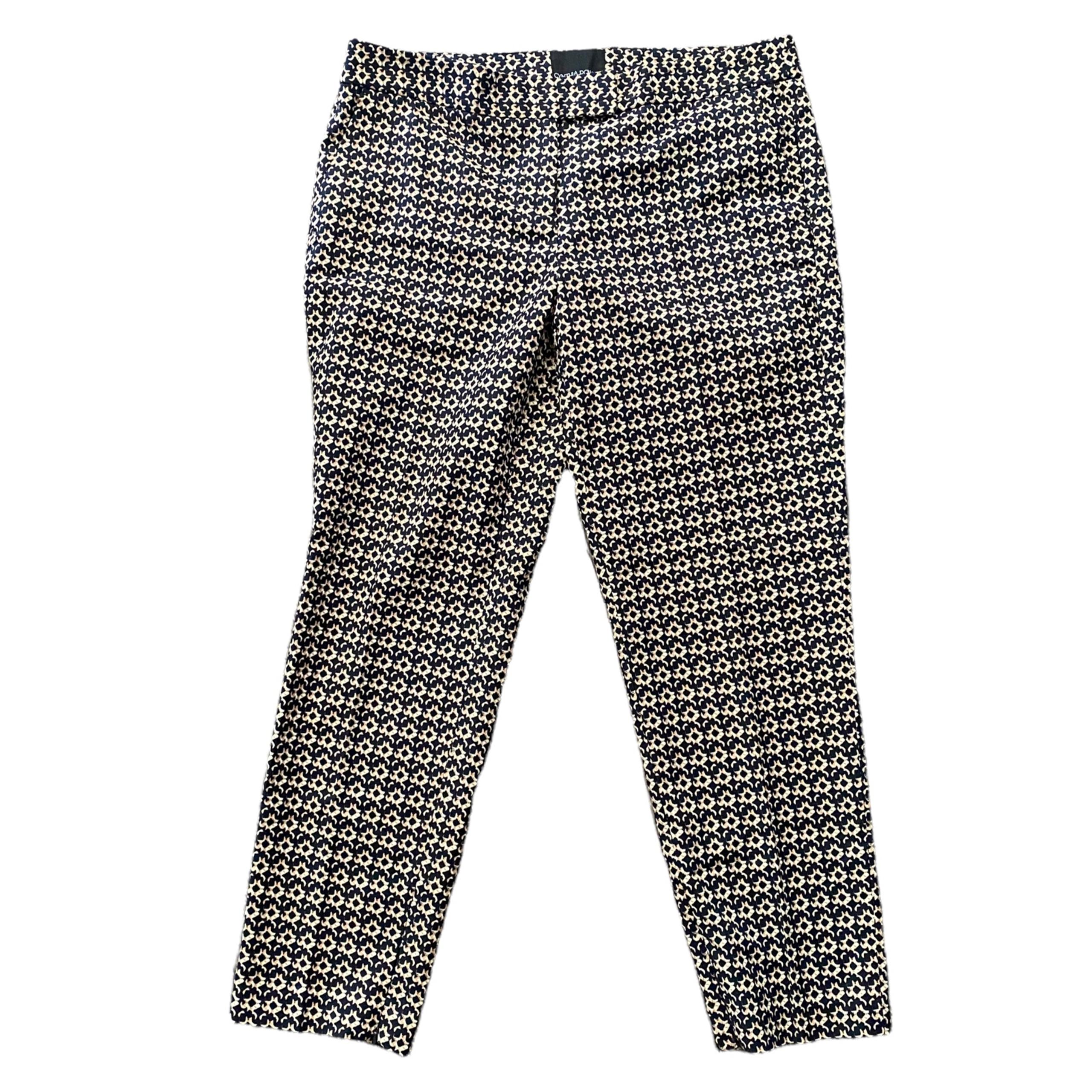 Cynthia Rowley black and white pattern capri pants size 10
